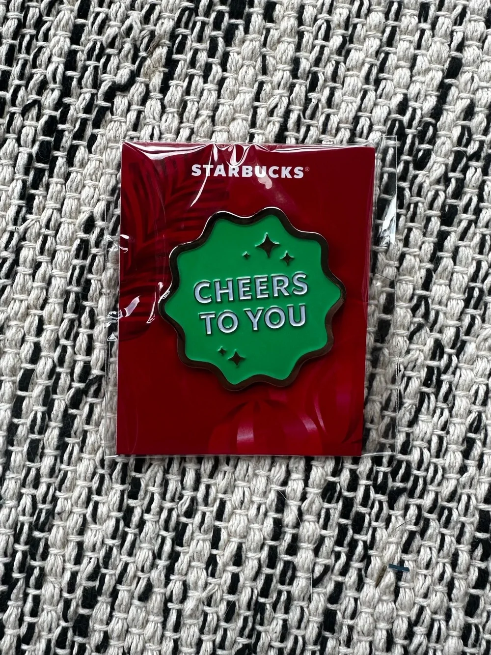 ✨Starbucks Holiday Exclusive✨ “Cheers to You” Green Enamel Pin – New in Package